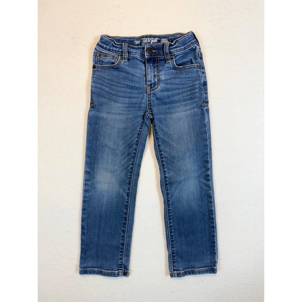 Cat & Jack Boys Straight Stretch Denim Jeans Medium Wash